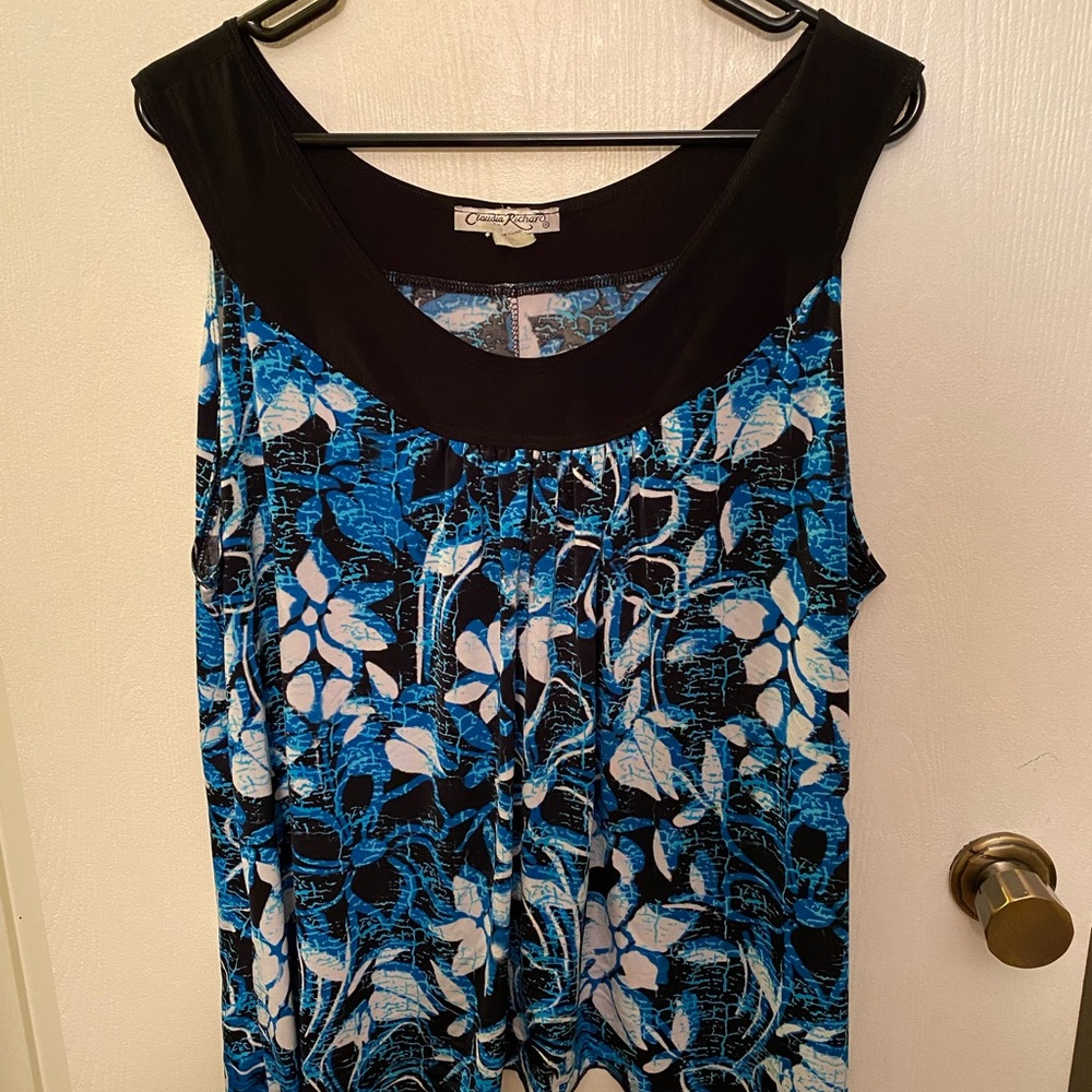 Claudia Richard Blue Handkerchief Tank